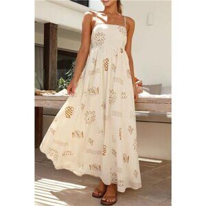 Printed Square Neck Maxi Cami Dress